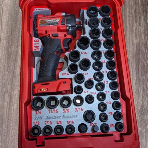 M18 compact impact and socket set organizer layout in a portable case